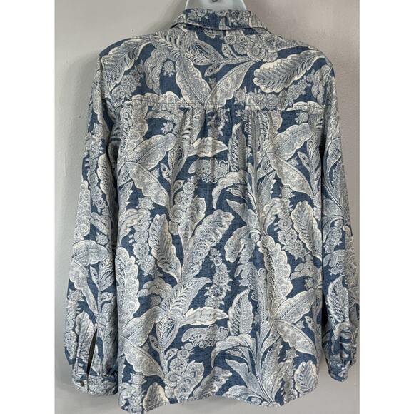 Pilcro Letterpress Shirt Women’s Size Small Sigourney Corduroy Button Down Blue - Picture 7 of 12